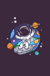 Astronaut Sitting On A Moon (640x1136) Resolution Wallpaper