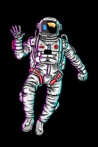 Astronaut Waving Hand Minimal 4k (360x640) Resolution Wallpaper