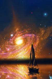 Astronomy Exo Planet Boat Scenery 5k (480x854) Resolution Wallpaper
