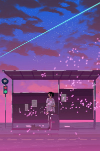 At The Bus Stop (480x854) Resolution Wallpaper