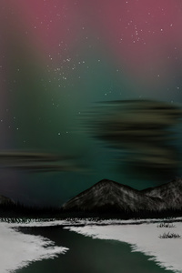640x960 Aurora Borealis Northern Lights Winter 4k
