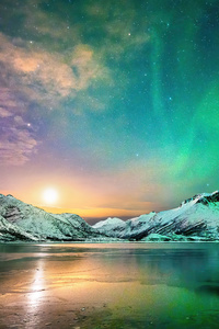Aurora Northern Lights 4k (1080x2160) Resolution Wallpaper