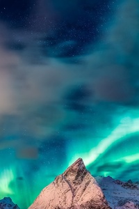 Aurora Reflection Over Mountains