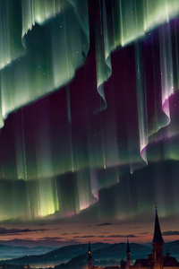 Aurora Stars Sky Web (480x800) Resolution Wallpaper