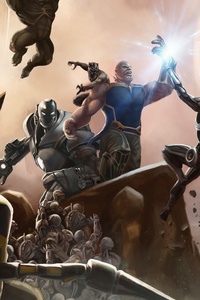 Avengers Defeating Thanos (1440x2560) Resolution Wallpaper