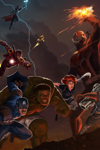 Avengers Endgame Assemble Artwork 4k (1440x2960) Resolution Wallpaper