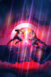 Avengers Endgame Captain Vs Captain (640x960) Resolution Wallpaper