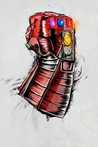 800x1280 Avengers Endgame Gauntlet Sketch Poster