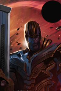 Avengers Endgame Thanos 4k 2019 (320x480) Resolution Wallpaper
