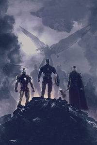 Avengers Endgame Trinity 2019 (640x1136) Resolution Wallpaper