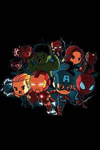Avengers Infinity War Little Superheroes (1080x2280) Resolution Wallpaper