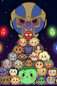 1242x2688 Avengers Infinity War Tsum Artwork