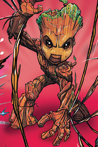 Baby Groot Artwork HD (240x400) Resolution Wallpaper