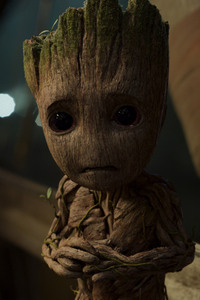 Baby Groot In Guardians of the Galaxy Vol 2 (320x568) Resolution Wallpaper
