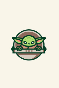 Baby Yoda Minimal Art 4k (1125x2436) Resolution Wallpaper
