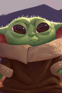 Baby Yoda4k Art (1280x2120) Resolution Wallpaper