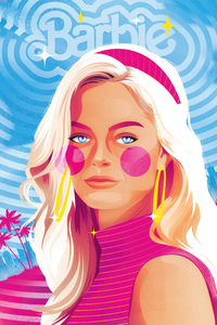 Barbie Cartoon Art (320x480) Resolution Wallpaper