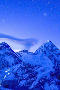 480x800 Base Camp Lights Mount Everest 4k