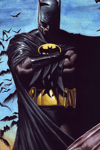 Bat Man Sketch (480x800) Resolution Wallpaper