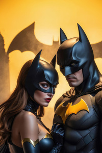 Batgirl And Batman 4k (320x568) Resolution Wallpaper