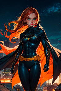 Batgirl Watch From The Rooftop (240x320) Resolution Wallpaper