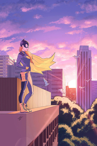 Batgirl Watching City (480x800) Resolution Wallpaper