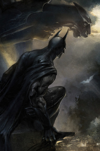 Batman Among The Gargoyles 4k (2160x3840) Resolution Wallpaper