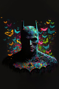 Batman And Butterflies (320x480) Resolution Wallpaper