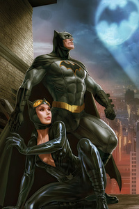 Batman And Catwoman Forbidden Love (800x1280) Resolution Wallpaper