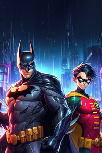 Batman And Robin Silent Alliance (360x640) Resolution Wallpaper