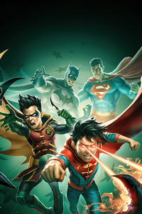 Batman And Superman Battle Of The Super Sons (1080x1920) Resolution Wallpaper