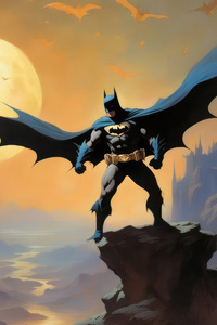 Batman Artful Arrival (320x568) Resolution Wallpaper