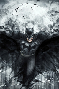 Batman Artwork Knight 4k (1125x2436) Resolution Wallpaper