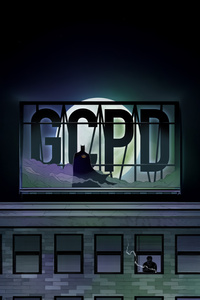 Batman At Gcpd Headquarters (1280x2120) Resolution Wallpaper