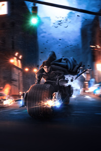 Batman Batcycle 4k (360x640) Resolution Wallpaper