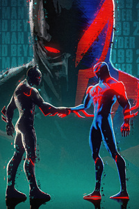 Batman Beyond And Spider Man 2099 Futuristic Justice (1080x1920) Resolution Wallpaper