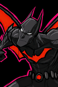 Batman Beyond Comic Sketch Art 4k (360x640) Resolution Wallpaper