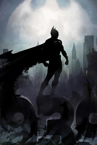 Batman Black Cape Artwork (640x960) Resolution Wallpaper
