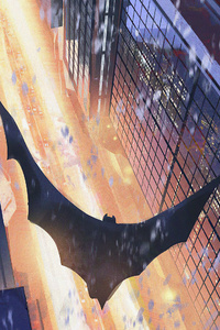 Batman Cape Flying Artwork (360x640) Resolution Wallpaper