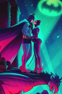 Batman Catwoman In Love (1080x2160) Resolution Wallpaper