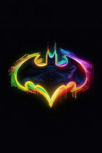 Batman Colorful Logo 5k (320x480) Resolution Wallpaper