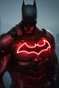 Batman Dark Red 4k 2020 (320x568) Resolution Wallpaper