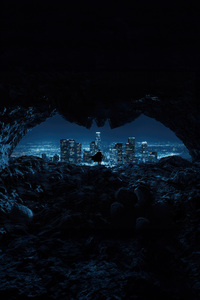 Batman Gaze From The Batcave (240x400) Resolution Wallpaper