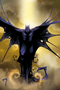 Batman Illustration 5k New (360x640) Resolution Wallpaper