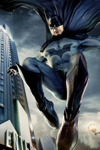 Batman Jumping From Wayne Tower 5k (320x480) Resolution Wallpaper