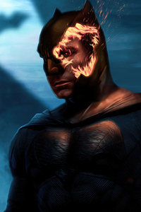 Batman Mask Burning (240x400) Resolution Wallpaper