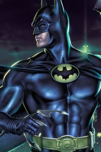 Batman Michael Keaton Comic (240x400) Resolution Wallpaper