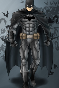 Batman New Art (1125x2436) Resolution Wallpaper