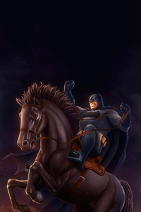 Batman On Horse (240x400) Resolution Wallpaper