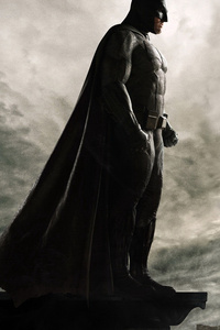 Batman On The Roof Of Seeing Gotham City (240x320) Resolution Wallpaper